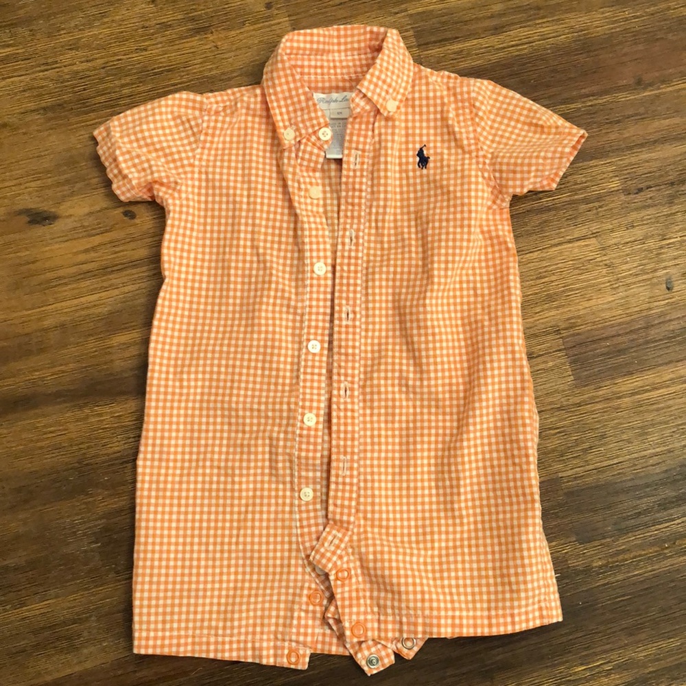 Kids Ralph Lauren Gingham Onesie